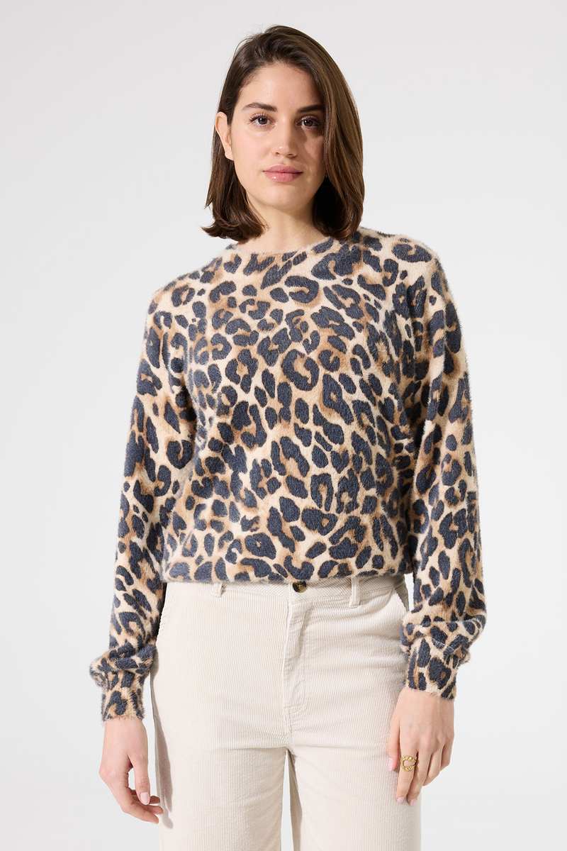 Pullover mit Leoparden-Print | Garcia