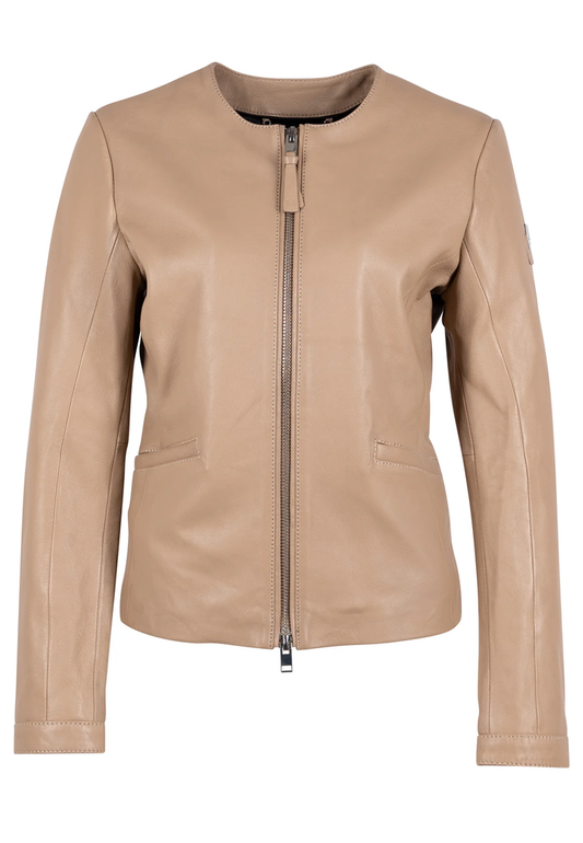 Lederjacke mit Rundhals "MSWTjara" | Gipsy-Mauritius