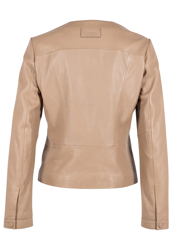 Lederjacke mit Rundhals "MSWTjara" | Gipsy-Mauritius