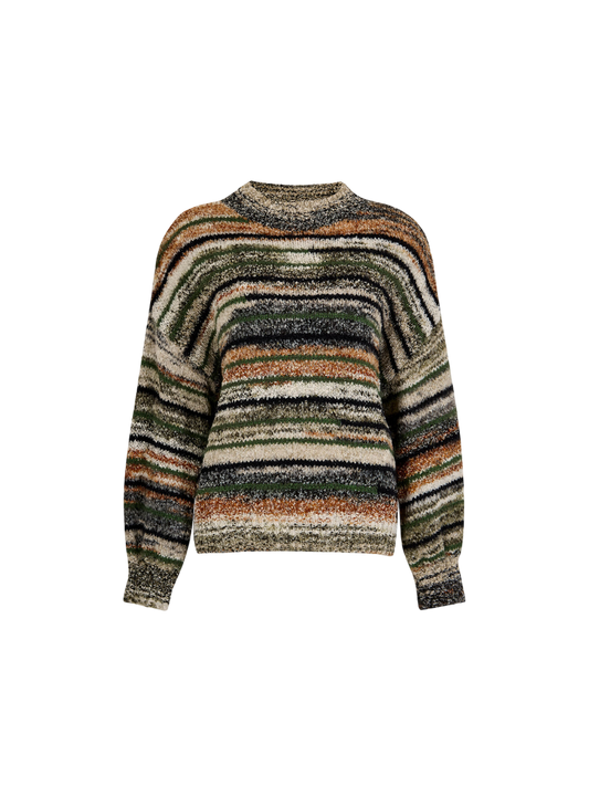 Flauschiger Pullover mit Space-Dye-Streifen | Apricot