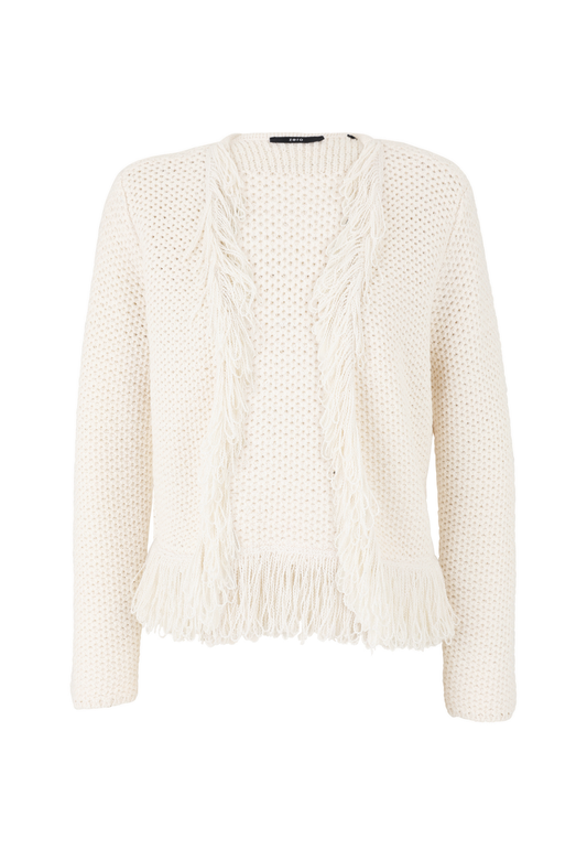 Strickjacke
mit Fransen | Zero