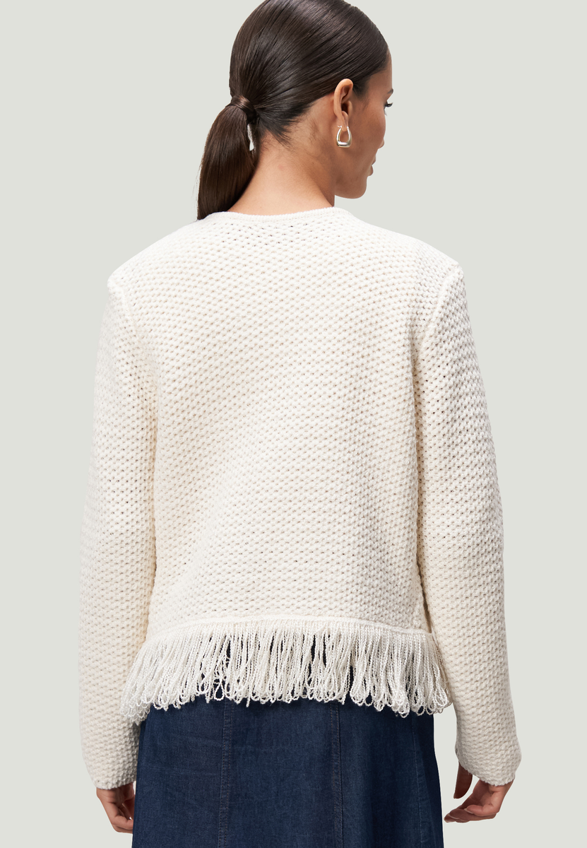 Strickjacke
mit Fransen | Zero