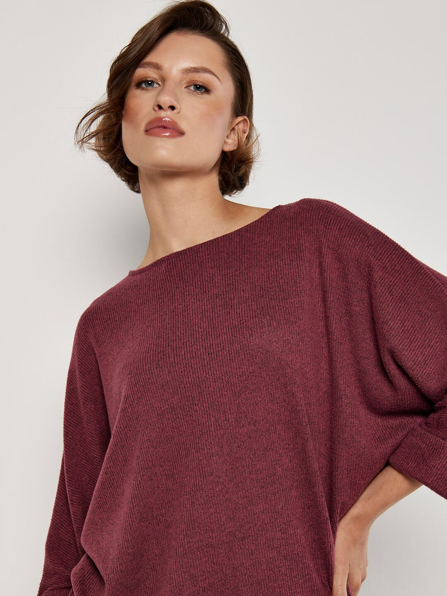 Geripptes Kokon-Minikleid 