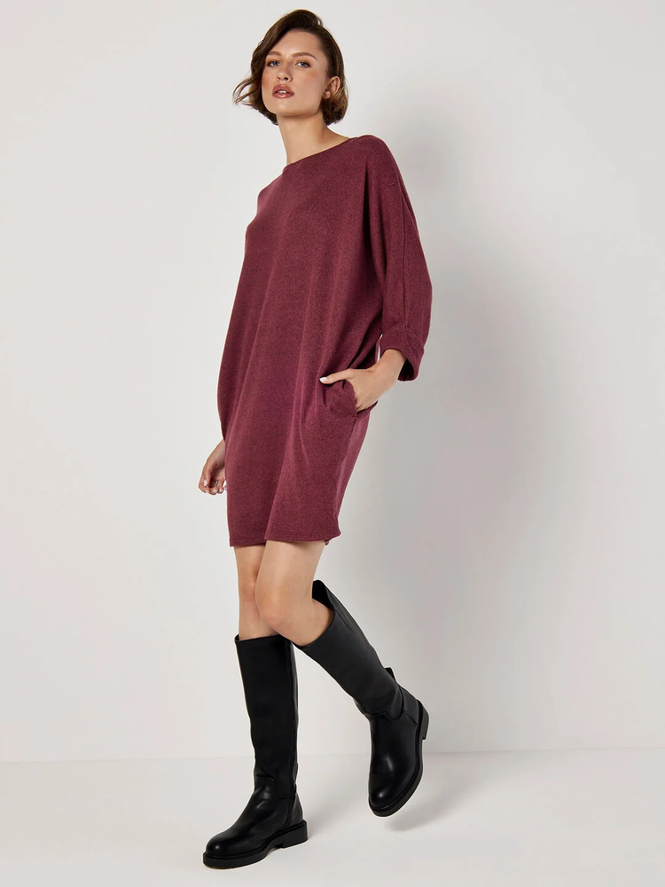 Geripptes Kokon-Minikleid 