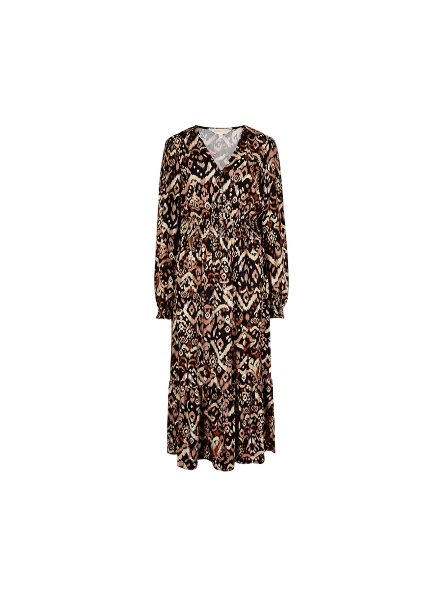 Kleid "Tonal Ikat Button Midaxi" | Apricot