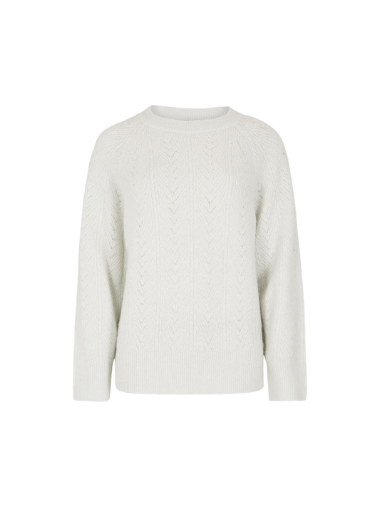 Schimmernder Chevron-Pointelle-Pullover | Apricot