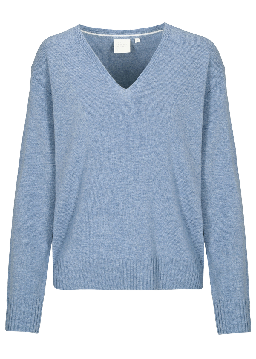 Merino Pullover mit V-Kragen | The Fashion People