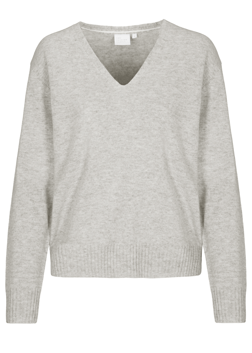 Merino Pullover mit V-Kragen | The Fashion People