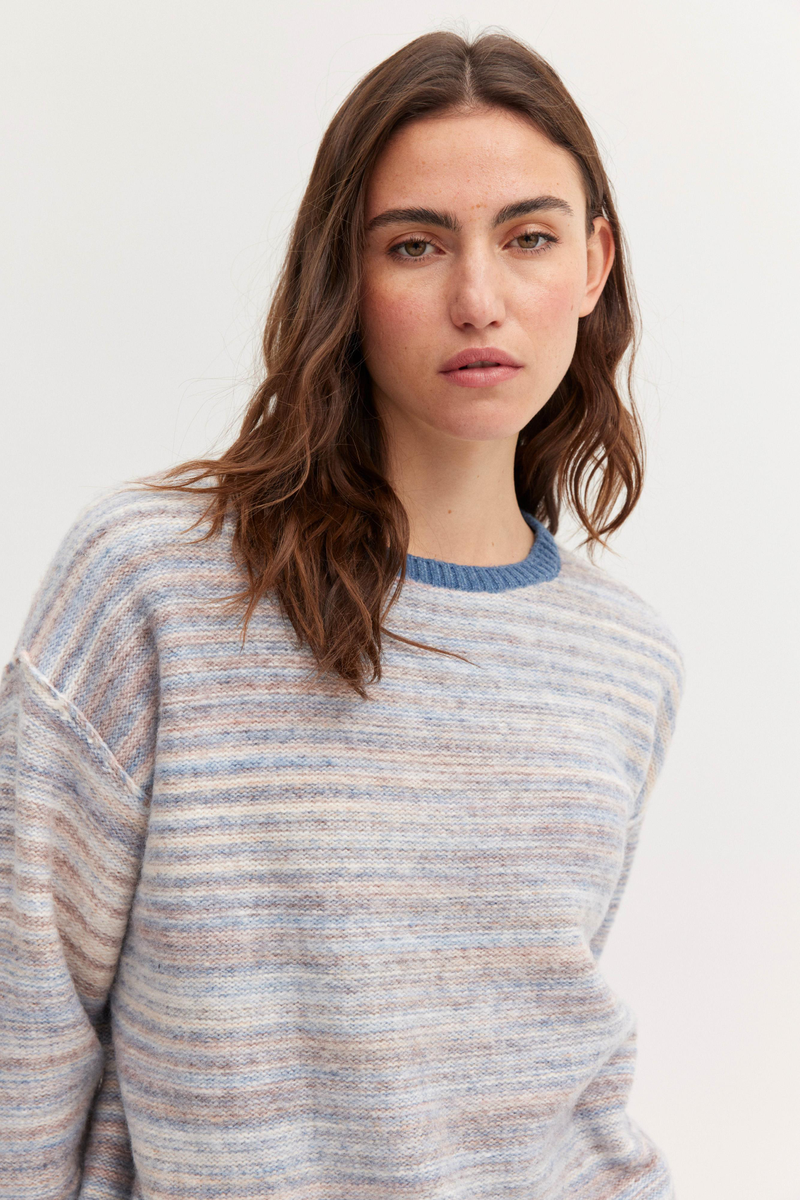 Grauer gradiant Pullover | The Fashion People