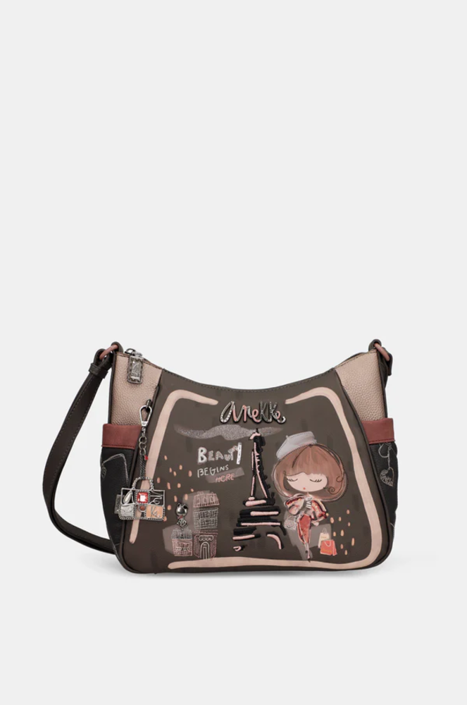 Schultertasche "Mademoiselle"    groß mit Umhängeriemen | Anekke