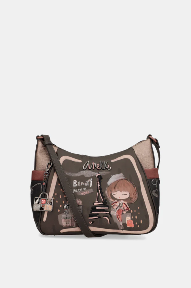 Schultertasche "Mademoiselle"    groß mit Umhängeriemen | Anekke