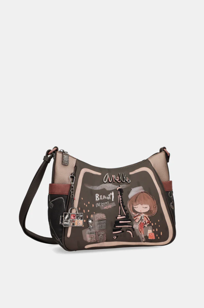 Schultertasche "Mademoiselle"    groß mit Umhängeriemen | Anekke