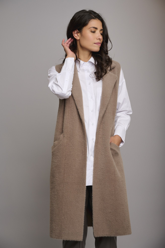 Fellimitat-Weste "Dallas Long waistcoat" | Rino & Pelle