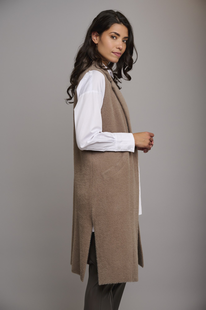 Fellimitat-Weste "Dallas Long waistcoat" | Rino & Pelle
