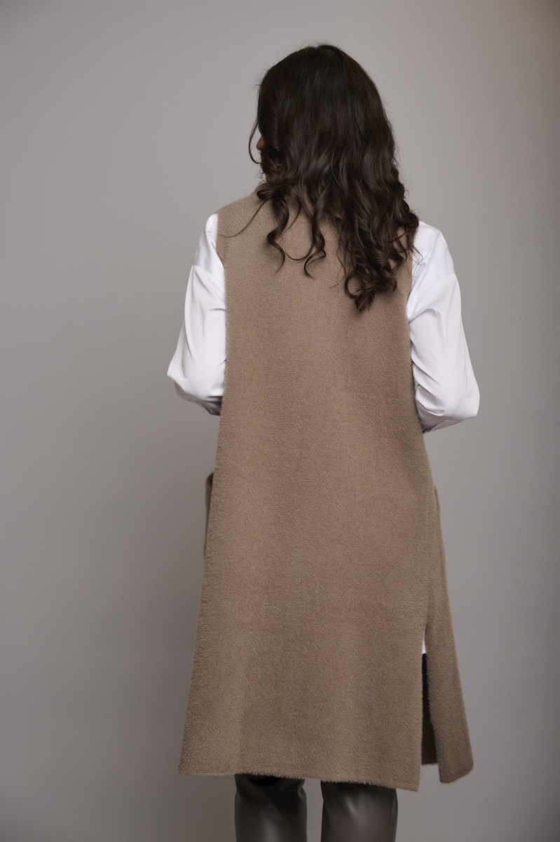 Fellimitat-Weste "Dallas Long waistcoat" | Rino & Pelle