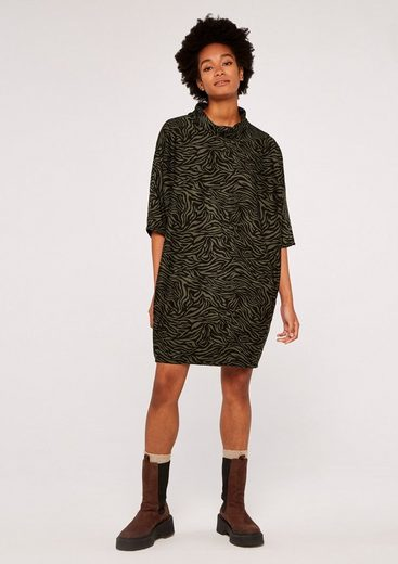 Kurzes Kleid | Apricot Zebra Print Mock Nk Cocoon Dress