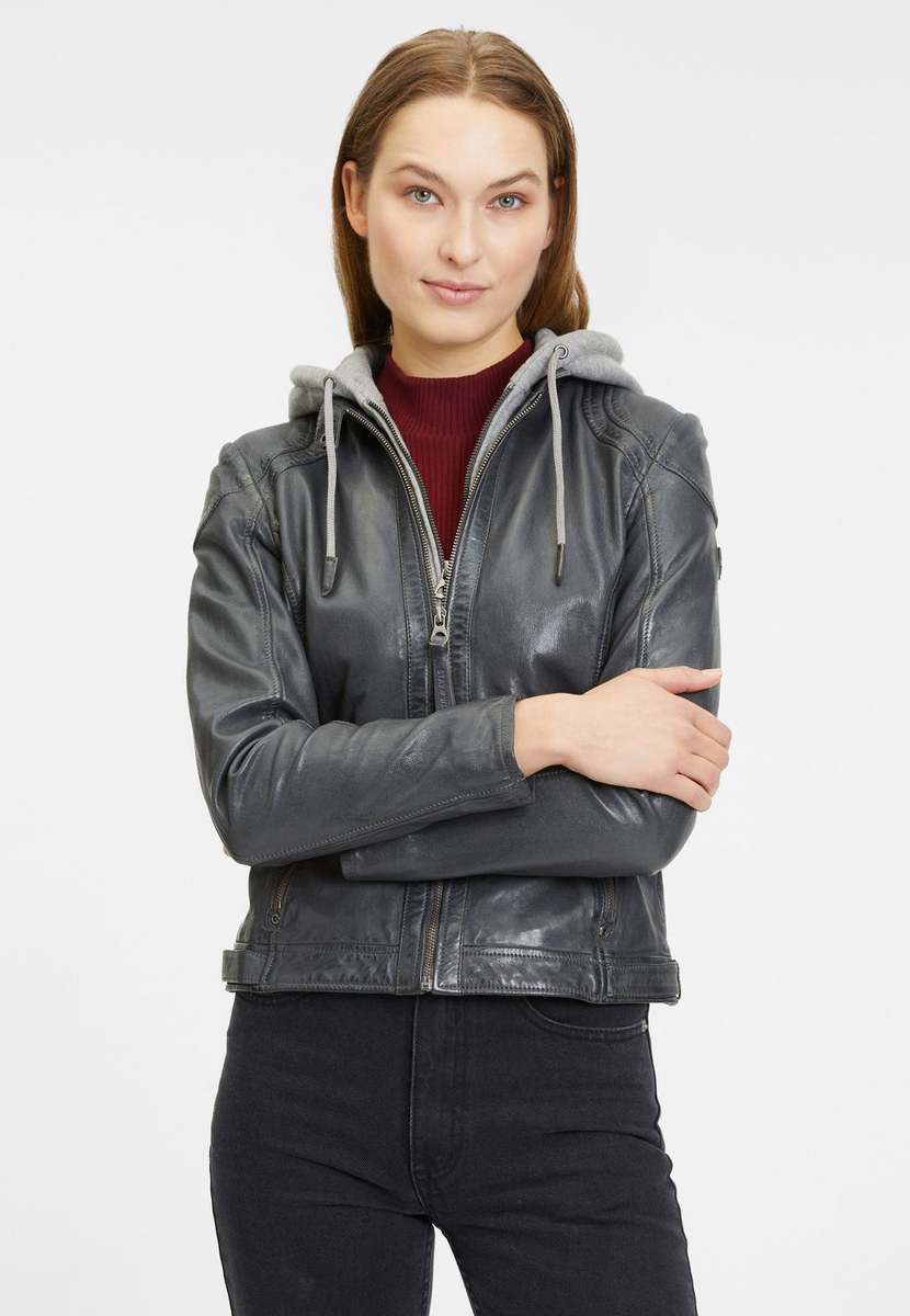 Lederjacke mit Kapuze "GWAnni RF" | Gipsy-Mauritius