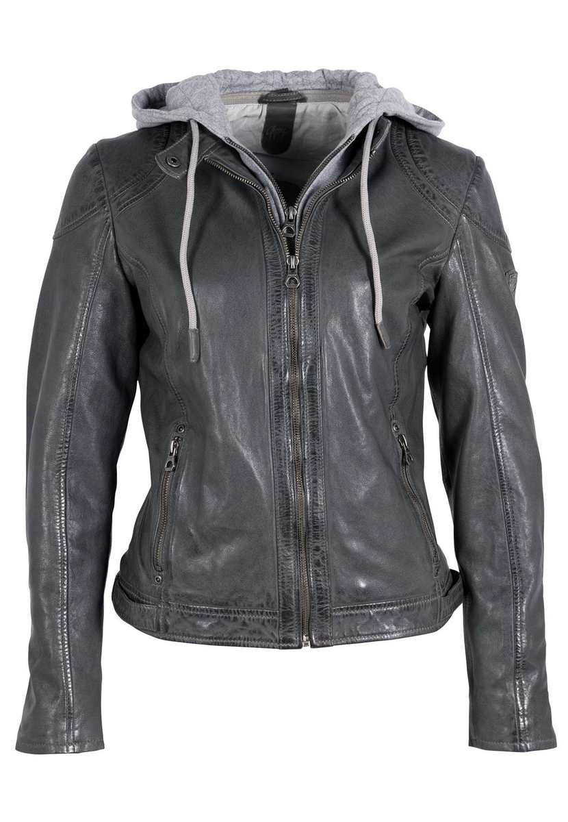 Lederjacke mit Kapuze "GWAnni RF" | Gipsy-Mauritius