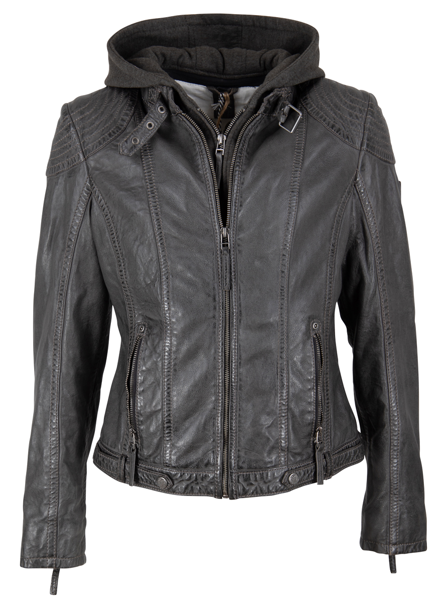 Lederjacke  mit Kapuze "Cacey" | Gipsy-Mauritius