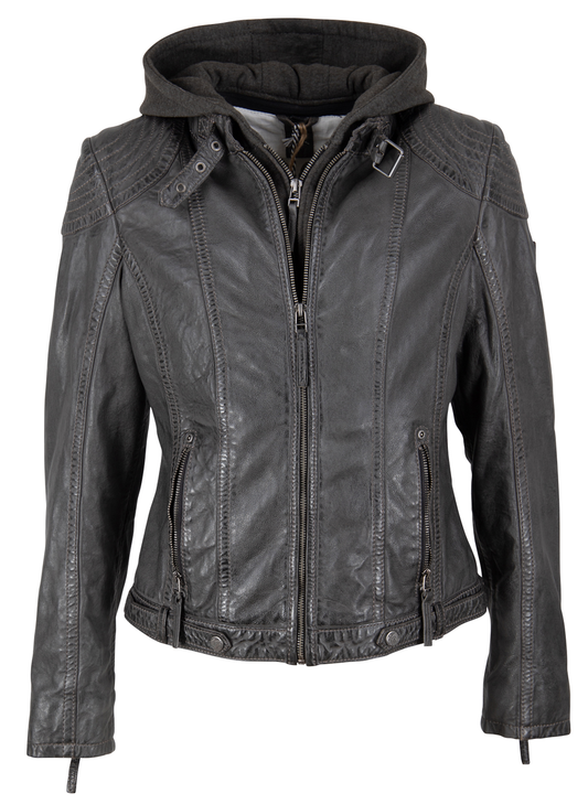 Lederjacke  mit Kapuze "Cacey" | Gipsy-Mauritius