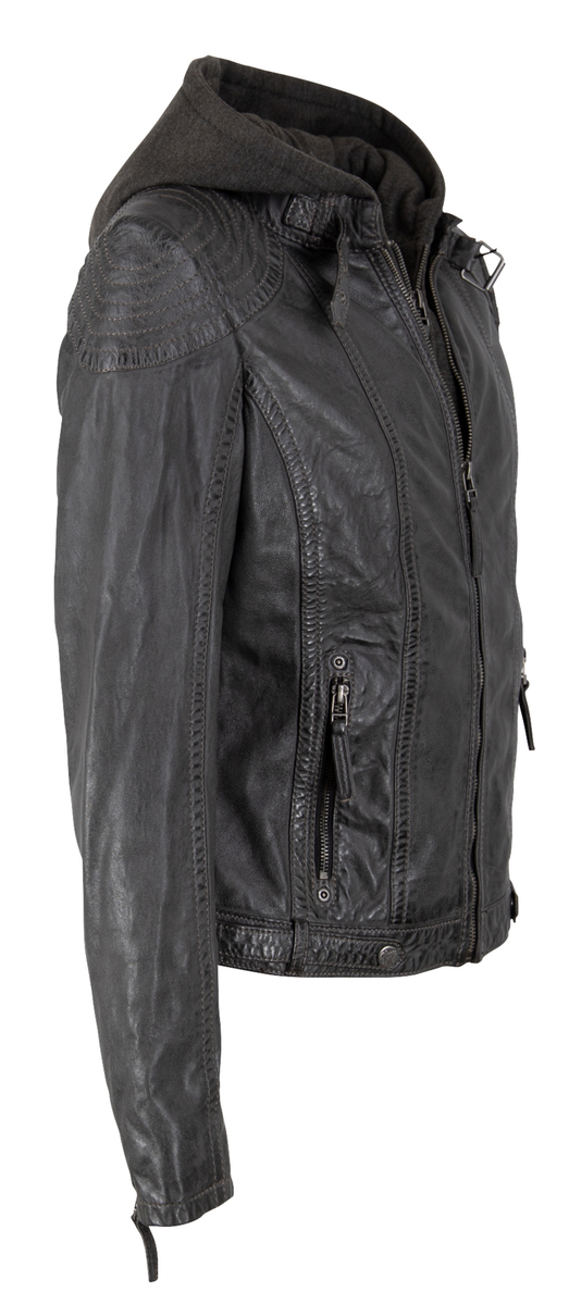 Lederjacke  mit Kapuze "Cacey" | Gipsy-Mauritius