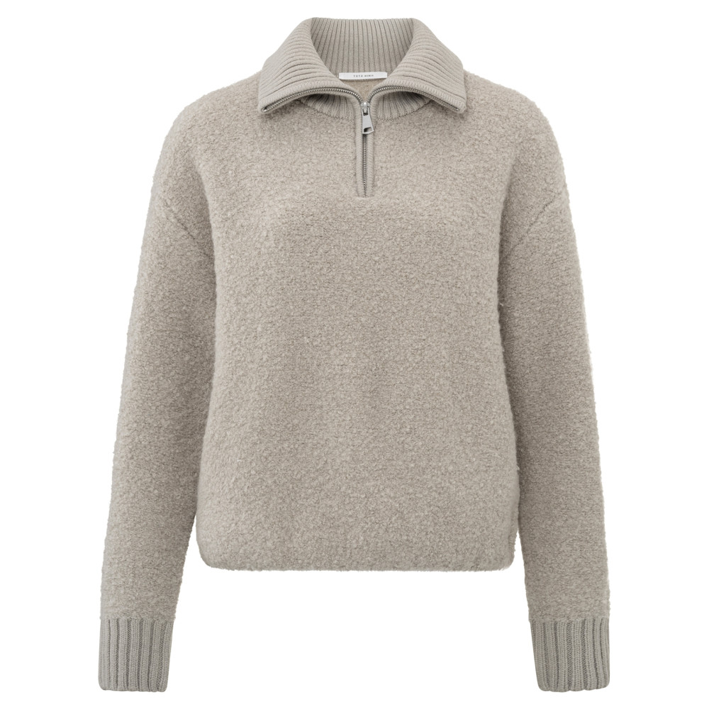 YAYA WOMEN Boucle sweater with rib detail