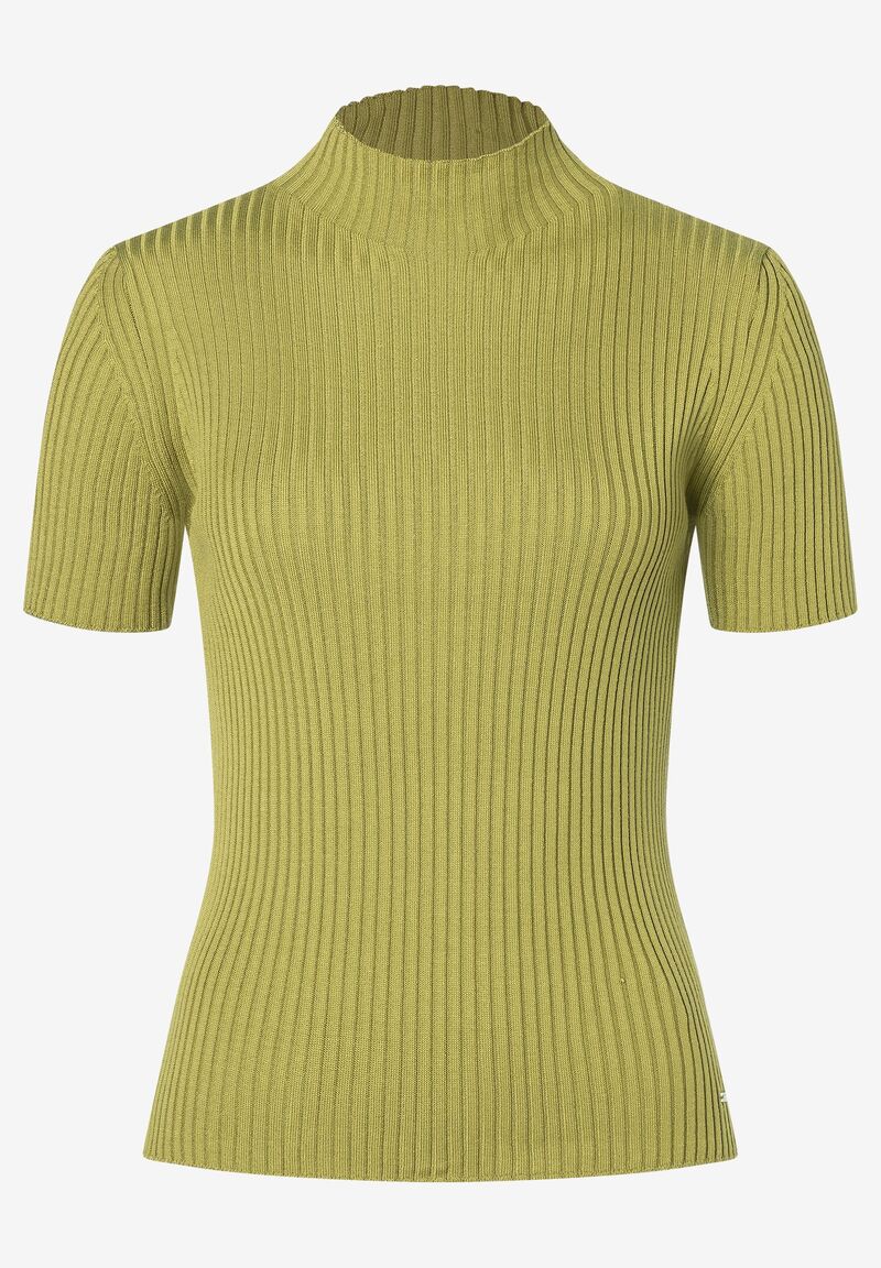 More&More Rippstrick-Pullover  Kurzarm  soft moss green