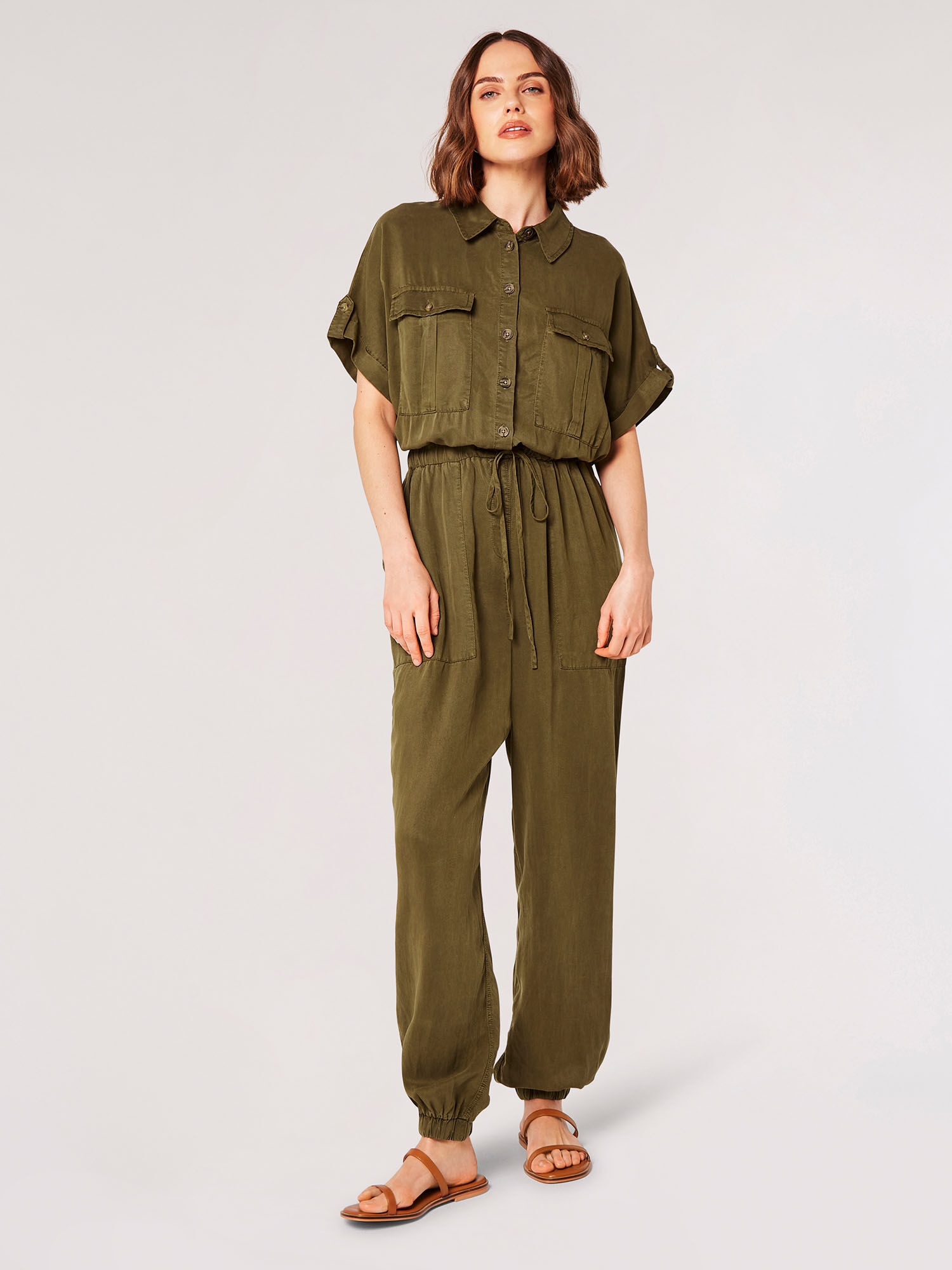 Apricot Apricot Turn Up Tee Boiler Jumpsuit