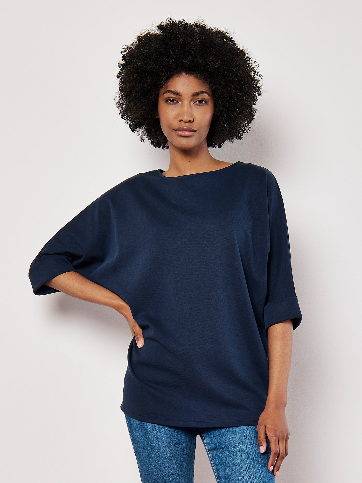 Apricot Apricot Turn Up Batwing Top